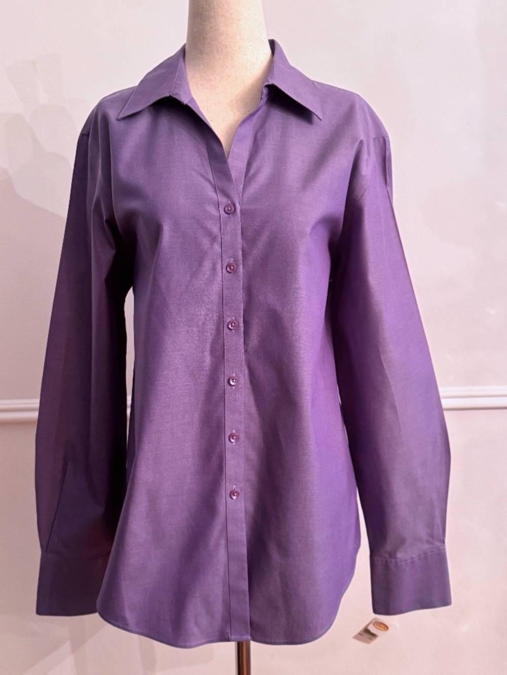 Talbots NWT Lavender Purple Wrinkle Resistant Cotton Point Collar Shirt Sz 12